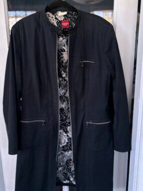 Olsen Europe Zippered Black Trench Coat Almost Vintage